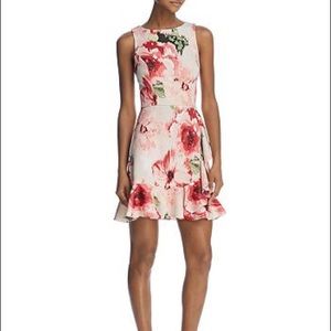 Pink floral sleeveless dress